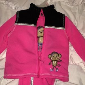 12M Monkey vest, sweatshirt, and pant set. New.
